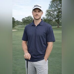 Joseph Abboud Liquid Soft Polo Men’s L | Navy 100% Cotton Like New